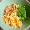 悠LOVE航's cooksnap of when they made レンチン♪納豆ピーマン卵の三色丼♡.