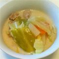 pori32's cooksnap of when they made 鷄とキャベツの味噌豆乳スープ.