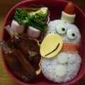 yamakiko's cooksnap of when they made クリスマスキョロちゃん　キャラ弁.