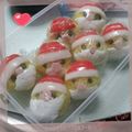 ともねぇまま's cooksnap of when they made クリスマス❄キャラおにぎり☃サンタさん.
