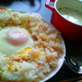 あすすん's cooksnap of when they made Ｗチーズご飯で目玉焼き〜このまま朝食！.