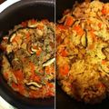 ハユコリ◯▲▷●'s cooksnap of when they made 鶏皮ときのこの炊き込みご飯.