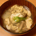 おぶたさま0803's cooksnap of when they made レタスときのこのタマゴスープ♪.