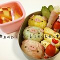 papikun's cooksnap of when they made *キャラ弁に　3色のこぶたちゃん*.