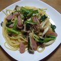 nimat's cooksnap of when they made たっぷり小松菜の簡単和風スパゲティ♪.