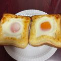 ママメイン！時々子供's cooksnap of when they made 耳までカリカリ☆目玉焼きトースト.