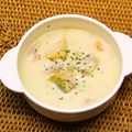 ちべターリー's cooksnap of when they made ﾍﾞｰｺﾝとｶﾎﾞﾁｬのｸﾘｰﾑｽｰﾌﾟ.