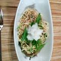 てみならぶ's cooksnap of when they made ノンオイル！ツナと水菜の和風パスタ☆.