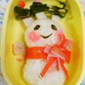 saki1010's cooksnap of when they made スノーマン☆キャラ弁☆.
