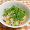 みのりっくす's cooksnap of when they made 鮭とサツマイモ・水菜のバター醤油雑炊.