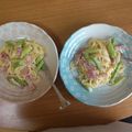 ぴーまこ's cooksnap of when they made 簡単濃厚★アスパラクリームパスタ.