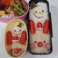 wonderfulworld's cooksnap of when they made キャラ弁＊クリスマス＊雪だるま♫トナカイ.