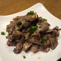 阿部ピロコ☆'s cooksnap of when they made 砂肝のにんにく炒め（茹でて灰汁抜き）.