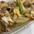 iam樹's cooksnap of when they made 焼肉のタレで簡単豚肉と長ネギ卵の炒め物.
