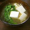 どてかぼ's cooksnap of when they made 春菊と豆腐と卵のすまし汁.