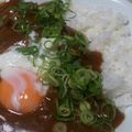 ぱぴみるく's cooksnap of when they made すじねぎカレー☆温玉をのせて.
