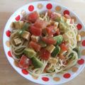 ひび稚魚's cooksnap of when they made 冷たいアボカドとトマトのパスタ.