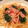 nososon's cooksnap of when they made パンチェッタとほうれん草のトマトパスタ.