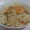 ミンレモ's cooksnap of when they made しっかり味で絶品!油かすの炊き込みご飯★.