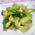 くまやっこ's cooksnap of when they made 小松菜のシーチキンたまご炒め.