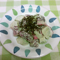 龍青空ママ's cooksnap of when they made ✿アボかま＆タコのわさマヨ和え✿.