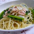 ピンクのたまご's cooksnap of when they made 超簡単♪鮭と菜の花で♪春の雛祭りパスタ～.