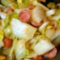 あみこ01's cooksnap of when they made ☆白菜とソーセージのオリーブオイル炒め☆.