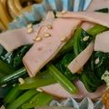 ひぃたろぉ～♪'s cooksnap of when they made 5分副菜♪小松菜とハムの中華サラダ.