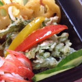 みどりの首輪's cooksnap of when they made おさかなのソーセージと春菊のかきあげ.