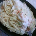 白雪ぷっちょ's cooksnap of when they made 鮭フレークのクリームスパゲティ.