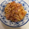 莉紅花's cooksnap of when they made 時短簡単ベーコンとキムチの炒めうどん.