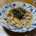 野菜係's cooksnap of when they made お店の味！！豚肉とネギの和風パスタ☆.