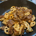 ムニェキータ's cooksnap of when they made れんこんとステーキ肉のニンニク炒め♡.