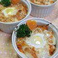 misaham's cooksnap of when they made 鮭と茸の目玉オーブン焼き-トマトソース-.