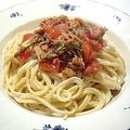 ラビット一号's cooksnap of when they made めんつゆクリームチーズとろり☆冷製パスタ.