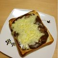 カボリン's cooksnap of when they made カレーをリメイク！チーズカレートースト♥.