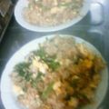 tomapiyo's cooksnap of when they made ✿ママランチに❀小松菜とじゃこチャーハン.