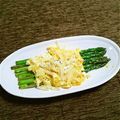 2525punpun's cooksnap of when they made アスパラの半熟卵とチーズのせ☆.