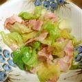 ☆蜂子☆'s cooksnap of when they made ベーコンとレタスのガーリック炒め.