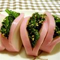 あいもも★'s cooksnap of when they made かまぼこのお浸しサンド.
