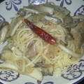 i8green's cooksnap of when they made 甘辛キノコの和風みぞれパスタ.