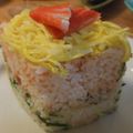 ばんびっぃ's cooksnap of when they made ✿三色押し寿司✿ひしもち型にもできるよ.