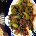 えれふぁん's cooksnap of when they made セロリと牛肉の甘辛サッと煮.