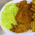 mosh385's cooksnap of when they made ソース要らず！子供も喜ぶサクサクトンカツ.