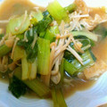 えいぱる's cooksnap of when they made めんつゆで！小松菜ときのこの炒め煮.