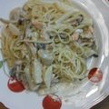 木蘭。's cooksnap of when they made 塩麹鮭の味噌クリームパスタ.