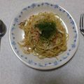 ちょここあ★'s cooksnap of when they made あるものパスタ！玉ねぎと鮭フレのバタ醤油.