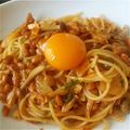 emy1014's cooksnap of when they made ＊豚キムチ納豆パスタ＊.