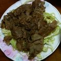 単！！'s cooksnap of when they made 豚のしょうが焼きキャベツ載せ.