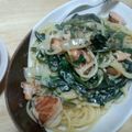 みちゃこみちゃ's cooksnap of when they made サーモンとほうれん草のクリームパスタ♬.